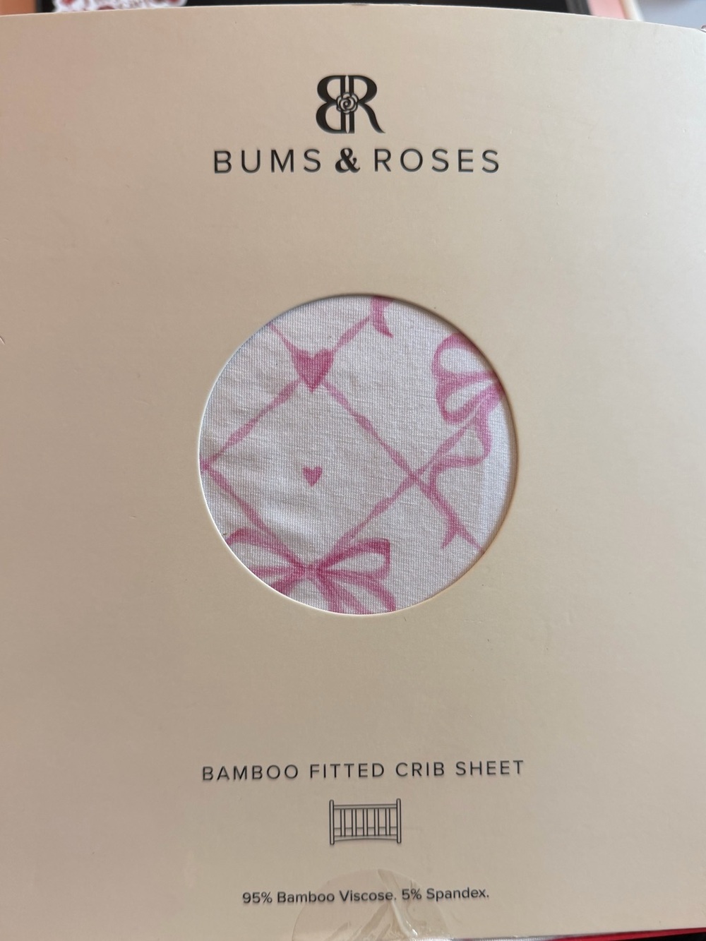 Bums & Roses Bow Croquette Bamboo Fitted Crib Sheet